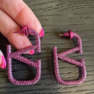 Valentino Pink Crystal Earrings